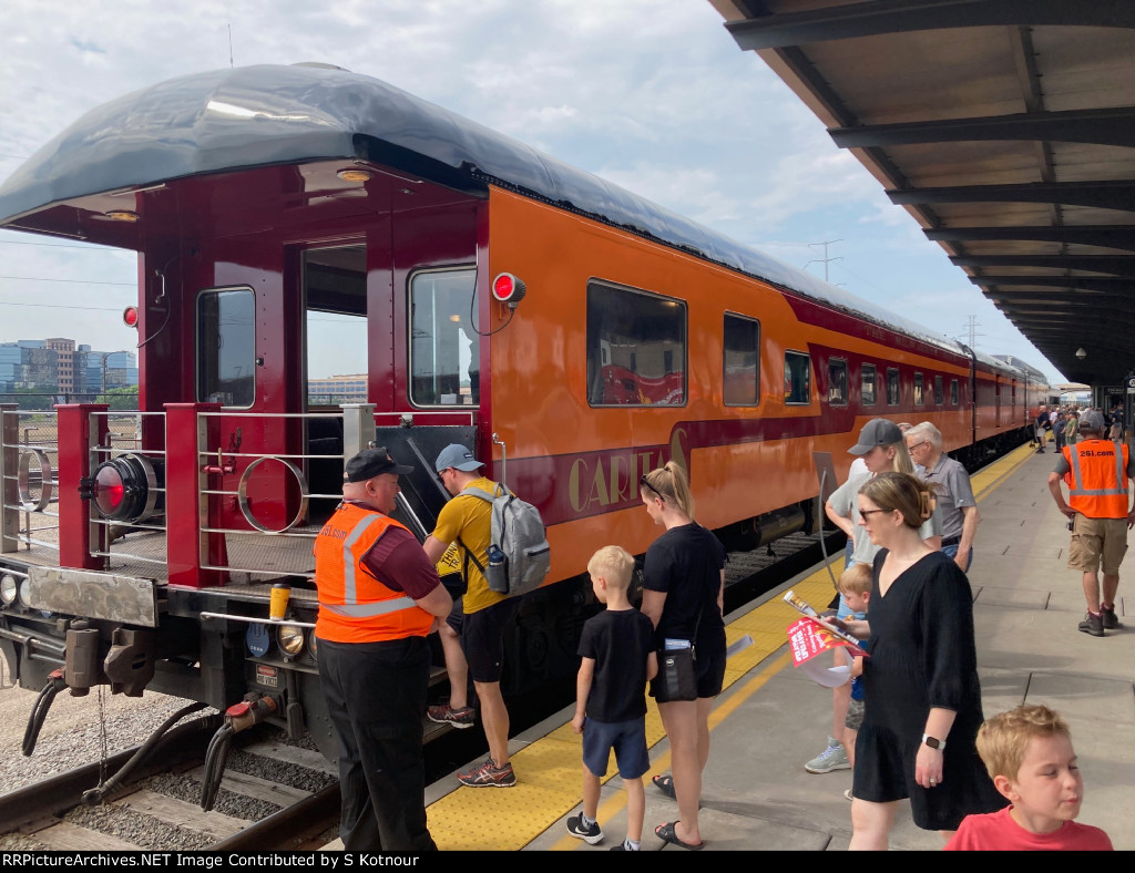 Milwaukee Road Cartias Observation passenger car - St Paul MN Depot days May 2023